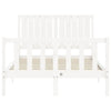 Gecheer Bed Frame with Headboard White 120x200 Solid Wood Bed Frame Q0F4