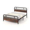 King Size Bed Frame Heavy-duty Platform Bed Industrial Bed Base w/headboard