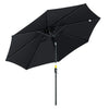 3(m) Patio Umbrella Outdoor Sunshade Canopy with Tilt & Crank Black UK