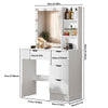 4 Drawers Vanity Table Set White Dressing Table with Mirror and 10 LED Bulbs NEW