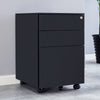 Office Mobile Filing Cabinet Metal Cupboard Drawer Unit on 5 Castors 3 Drawers