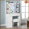 Dressing Table with 10 LED Lights Mirror Stool 6 Drawers Vanity Set Makeup Desk