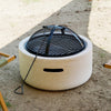 Cream Faux Concrete Round MgO Fire Pit Grill 18" BBQ Bowl Camping Heater Burner