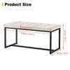 Beige Velvet Padded Bed Bench Dining Bench Ottoman Stool Living room Modern