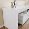 Modern White High Gloss TV Unit Cabinet Stand With Storage Drawers RGB LED Light