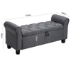 Upholstered Ottoman Stool Window Side Seat Scroll Ends Armed Bench Chaise Sofa