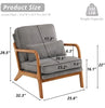 Corduroy Accent Chair Padded Armchair Lounge Sofa Seat for Living Room