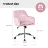 Home Office Leisure Chair Adjustable Swivel Dutch Velvet Task Chairs-Pink
