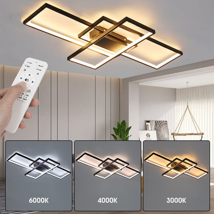 Modern Chandelier LED Lamp Black Frame Ceiling Light Living Room Pendant Lights