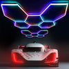 5X RGB LED Hexagon Garage Car Workshop Light DIY For Workshop Gym Office w/APP