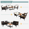 4 Pieces Outdoor Patio Furniture Set PE Rattan Patio Conversation Set w/Cushions