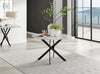 Novara 120cm White Marble Effect Black Leg Table