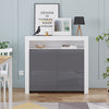 High Gloss 2 Doors Matt Body Sideboard Cupboard Kitchen Buffet Cabinet with LED