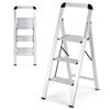 3-Step Ladder Aluminum Portable Folding Step Stool Household Ladder Non-Slip