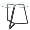 100cm Glass Dining Table Coffee Cafe Bar Kitchen Furnitur Stylish Base Breakfast
