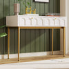 White Dressing Table Bedroom Chest Of Drawers Console Table with Metal Legs