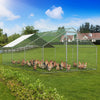 Walk In Chicken Run Galvanized Chicken Coop Hen House w/ Galvanized Frame & Lock