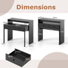 Convertible Home Office Desk Extendable Computer Desk with Storage-Black