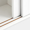 Bathroom Floor Storage Cabinet w/ 2 Sliding Doors Cupboard White 4 Wheels