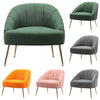 Velvet Upholstered Oyster Armchair Tub Chair Scallop Back 2 Seater Loveseat Sofa