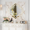 Irregular Wall Mirror Asymmetrical Bathroom Vanity Mirror w/ Double Gold Rim Dec