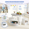 Kids Activity Table and Chair Set with 4 Fabric Drawers-Grey