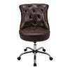 Accent Brown Swivel Office Chair PU Leather Computer Desk Task Chair for Home