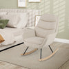 COSTWAY Upholstered Rocking Chair Nursery Glider Rocker w/Padded Backrest-Beige