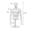 Mannequin Torso Manikin Dress Form Adjustable Male Half Body Model W/ Iron Stand