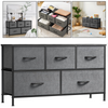 Fabric Chest of Drawers 5 Drawer Dresser Bedroom Bedside Storage Organizer Unit