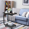 Rolling C-shaped Laptop Side Table Bedside Table Sofa Couch Table W/ 4 Wheels
