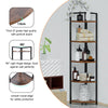 5 Tier Rustic Wood Corner Shelf Home Display Storage Rack Free Standing Shelving
