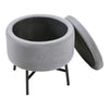 Round Velvet Makeup Seat Storage Ottoman Pouf Stool Dressing Table Vanity Chair