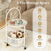 Modern Sofa Side Table Tempered Glass Table Coffee Table on Lockable Wheels