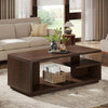 47.24" Coffee Table with Storage Shelf, 3-Tier Rectangle Wooden Center Tea Table