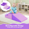 Toddler Soft Play Set Crawling and Climbing Soft Foam Structure-Purple