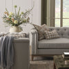 Dusk Chesterfield Natural Stripe Matte Velvet 3 Seater Sofa RRP £1600
