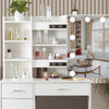 White Dressing Table with LED Lighted Mirror Stool Drawer Vanity Set Makeup Desk