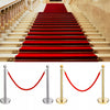 Barrier Posts Crowd Control Stanchion Velvet Ropes Bank Queue Pole Gold Red 4pc