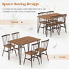 Kitchen Table & 4 Chairs Industrial Modern Mid Century Dining Set-Walnut