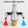 Modern Kitchen Sink Mixer Taps Swivel Spout Twin Lever Tap Mono Faucet Chrome UK