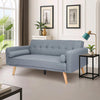 Sofa Bed Modern Adjustable Angle Wooden Legs Living Room Dining Room Grey Linen