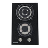 Built In 2/4/5 Burner Black Glass On Gas Wok Burner Hob With Cast Iron Pan Stand