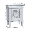 Large Mirror Nightstand 1 Door Cabinet Mirrored Sofa Side End Table with Clock