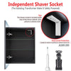LED Bathroom Mirror Black Cabinet with Shaver Socket 500x700 Single Door Button