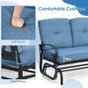 2 Seats Outdoor Swing Glider Chair Patio Loveseat Glider Rocking Bench w/Cushion