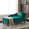 Upholstered Chaise Lounge Indoor Lounge Sofa with Right Armrest & Storage, Green