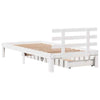 Bed Frame with Drawers White90x200 Solid Wood Pine O9W6