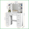 Bedroom Dressing Table with LED Lights Mirror 7 Drawers Makeup Vanity Desk Set