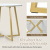 ROUND DINING TABLE FOR 4 PEOPLE CIRCULAR MODERN DINING TABLE WITH GOLD METAL LEG